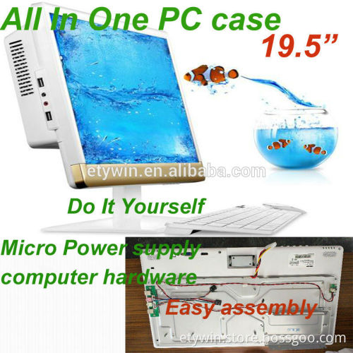 New inventions DIY all in one pc case with19.5" LED monitor DIY desktop computer hardware case pc all in one